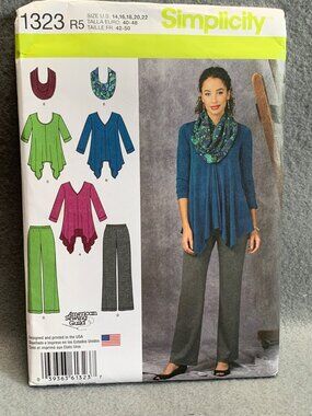 Simplicity Misses Shirt Pant Sewing Pattern Size 14 16 18 20 22 1323 Uncut 2014